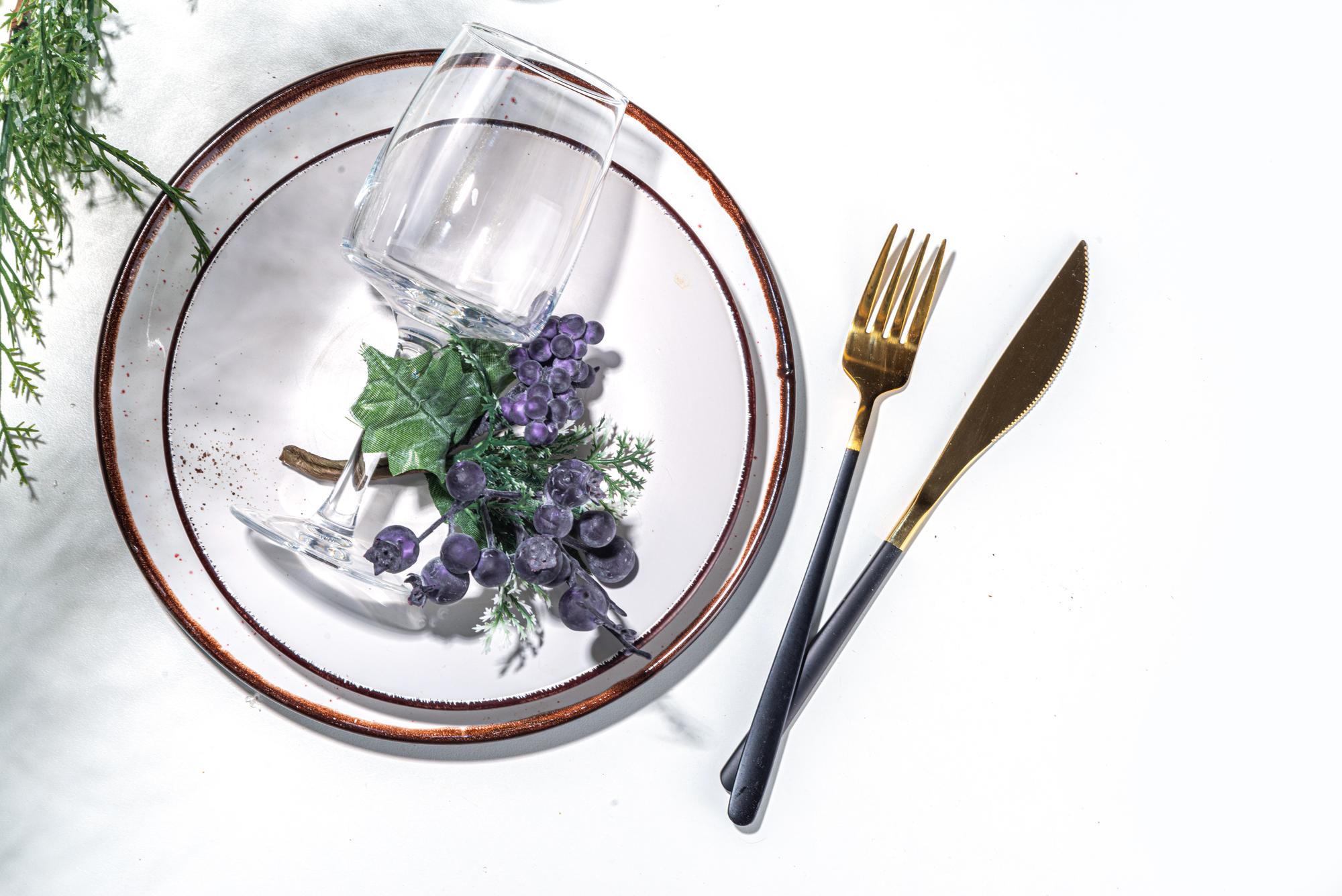 Workshop setup with plated dishes